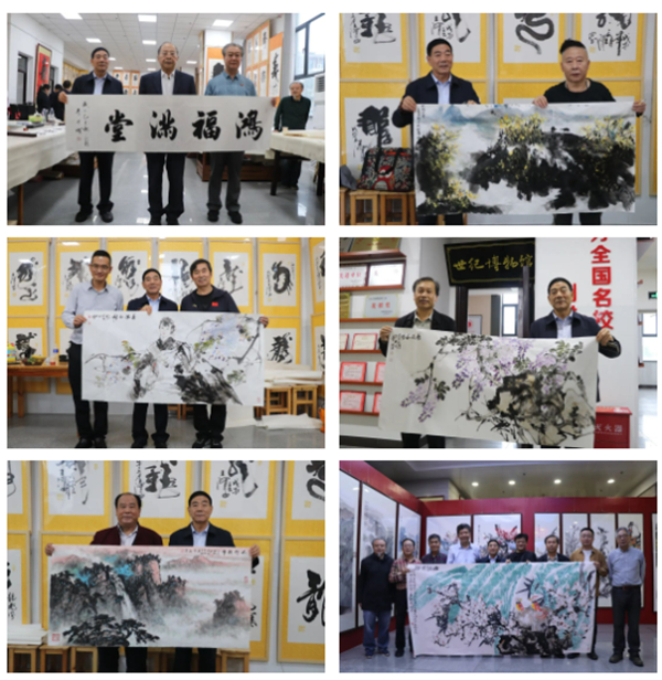 “心归太行”晋豫两地书画名家作品展在河南省林州市世纪学校举行